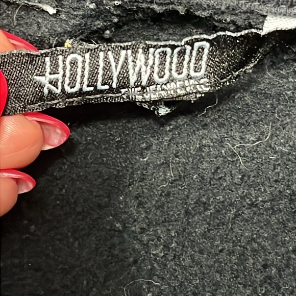 Hollywood BLACK gray splatter Hoodie street art punk edgy rock sweatshirt men M - Picture 13 of 15